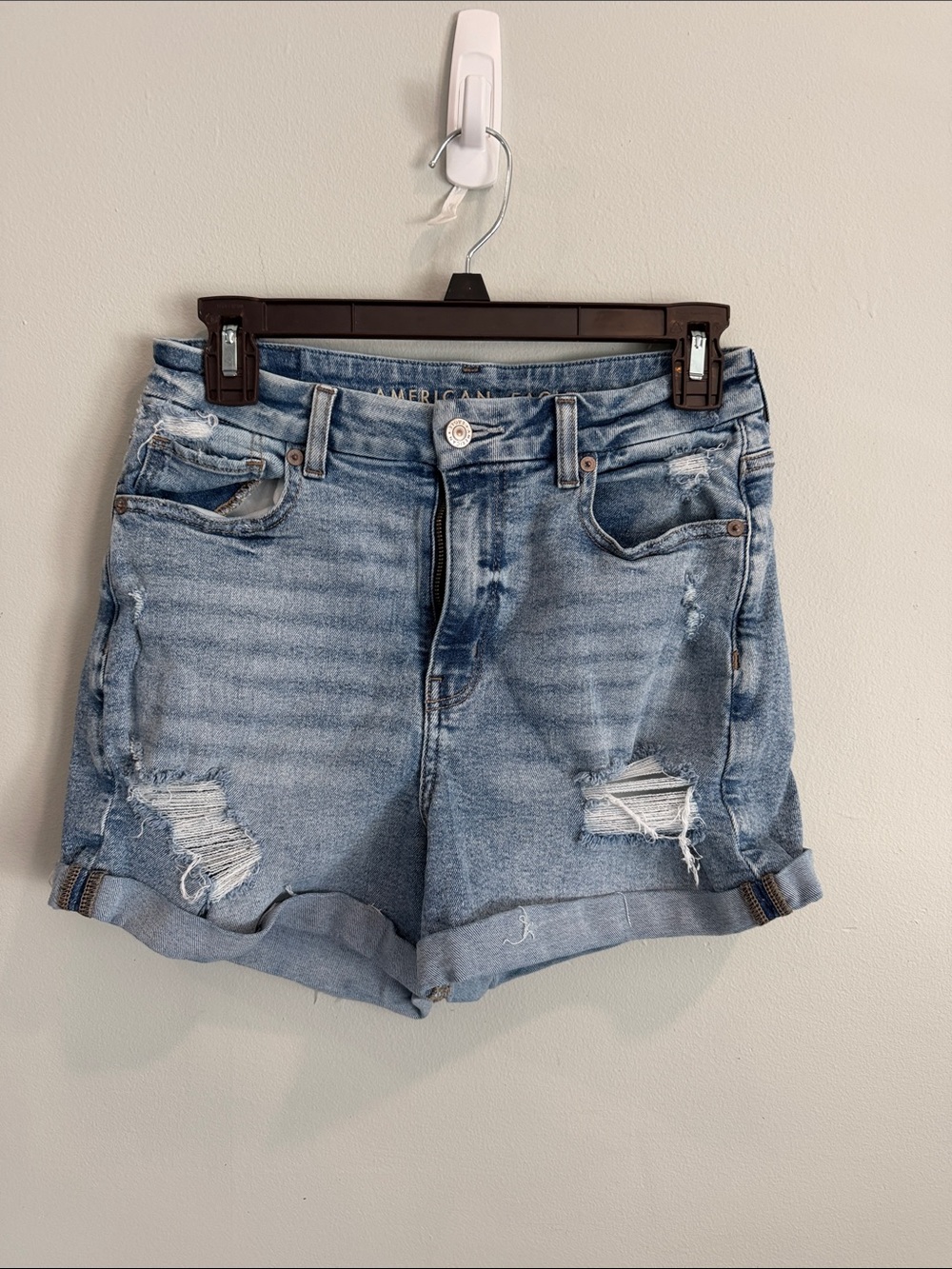 American Eagle‎ Outfitters Light Blue Ripped Denim Shorts